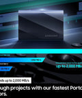 T9 Portable SSD 2TB External Solid State Drive With USB 3 2 Gen 2x2 And Read Speeds Up To 2000MB Per Second Perfect For Gaming