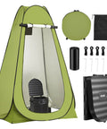 Grab And Go Portable Camping Toilet Kit With Pop Up Privacy Tent Folding RV Ready Outdoor Potty shown with accessories