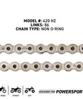 Honda CRF110F Drive Sprocket and Chain Combo Front 14T Rear 38T 420 Pitch 86 Links Standard Non O Ring Chain With Clip Master Link