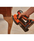 Using 20V Max Sheet Sander With 12,000 OPM For Fast Material Removal, Detail Finger Attachment For Tight Surfaces on furniture leg