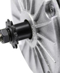 Close-up of Rock Solid 36V 350W Brushed DC Electric Motor My1016 showing 11 tooth sprocket designed for scooters and e-bikes.