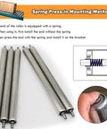 Heavy Duty Stainless Steel Gravity Roller Conveyor Kit Twenty Pack showing spring press-in mounting method for easy installation.