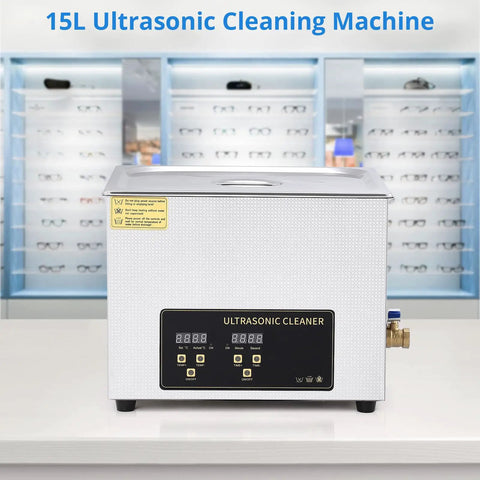 Pro 15 Liter Ultrasonic Cleaner Machine With Heater And Digital Timer for Cleaning Jewelry, Glasses, Dentures, and Parts.