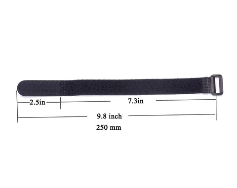 Non Slip RC Battery Straps 20mm By 250mm Rubberized Tie Down Straps For Drones Boats Cars with dimensions shown