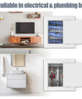 Heavy Duty Self Adhesive Access Panel 8X8 Drywall Hole Cover for Plumbing Pipes and Ceilings in stylish home settings.