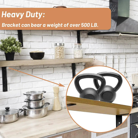 Heavy Duty Countertop Support Brackets 12 Inch 4 Pack With Hardware Sleek Steel L Corbels for Granite Quartz and Laminate Tops showing capacity.