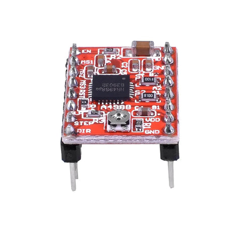 Close-up view of a single A4988 stepper driver module with heatsink pins visible, used in Five Pack A4988 Stepper Driver Module with Heat Sink.