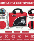 Must Have 160 Piece First Aid Kit With Ice Pack Emergency Blanket And Moleskin Pad Ultra Lightweight Travel Ready Set in red case