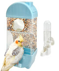 No Sweat Automatic Bird Feeder And Water Dispenser For Cages Spill Proof Transparent Container with cockatiel