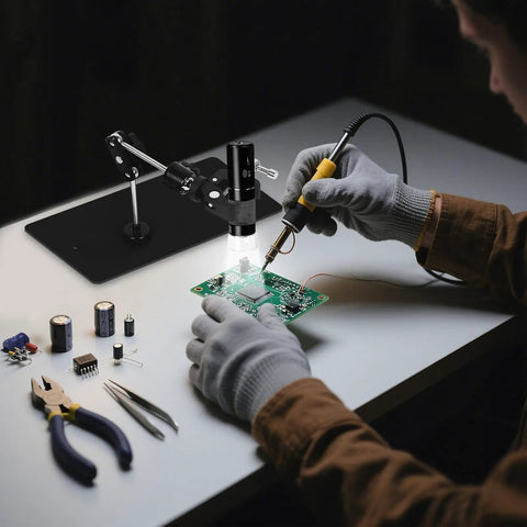 Magnetic Soldering Clamp With 2.16 Inch Jaw And 55 Lb Base, 360 Degree Rotation used for PCB electronics repair on desk