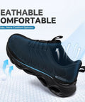 Side view of Lightweight Steel Toe Work Shoes For Men, Safety Sneakers Built To Handle The Grind With Cushioned EVA High Rebound Sole