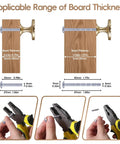 Diagram showing board thickness and screw length for 2 Pack Brushed Gold Kitchen Cabinet Knobs For Dresser Drawers And Cupboards, 1.46 Inch Round Vintage Sunflower Zinc Alloy Pulls, Durable Hardware For Cabinets Closets Doors