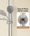 Close-up of 30 Inch Shower Slide Bar With Adjustable Handheld Shower Head Holder showing adjustable bracket.