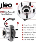 Front Wheel Bearing And Hub Assembly For 2005-2006 Chevy Equinox, 2006 Pontiac Torrent, And 2002-2007 Saturn Vue 5 Lug With ABS Sensor, OE 513189 Compatible Replacement specifications diagram
