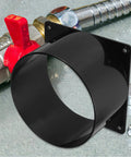Kisangel Abs Duct Connector Flange With Square Base For Dust Collection Hose And Ventilation Systems. 120MM black plastic adapter.