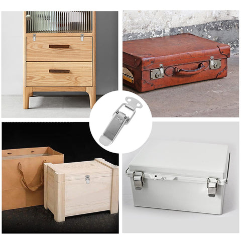 4 Pack Spring Loaded Toggle Latch 2.8 Inch Stainless Steel 304 Catch for Wooden Cases and Toolboxes on different boxes