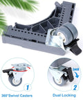 Adjustable Appliance Dolly Cart With Four Locking Twin Wheels Heavy Duty Mobile Base corner and wheel with lock feature