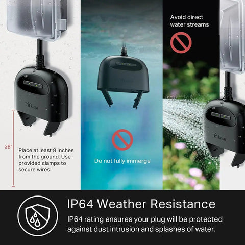 Outdoor Smart Plug With Two Outlets WiFi Outlet That Works With Alexa Google Home And IFTTT No Hub Required IP64 display settings