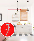 Premium Clear Double Slat Valance Clips To Tuck Away Mini Blind Brackets installed on one inch rail in bright kitchen.