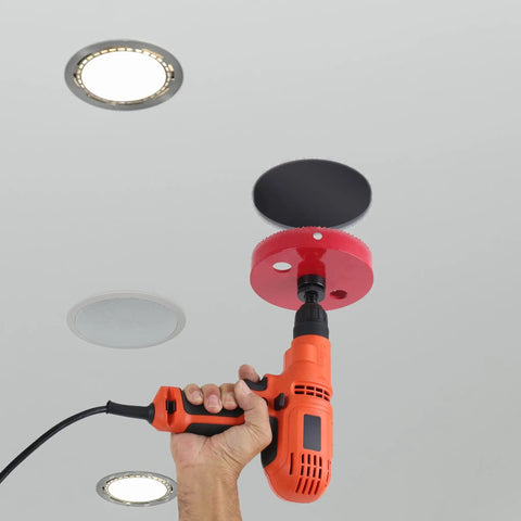 Using Six Inch Hole Saw With Heavy Duty Steel Design And Non Binding Edge For Smooth Cuts Through Wood Drywall Plaster Thin Metal
