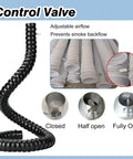No Sweat Flexible Fume Extractor Hose With 6.2 Inch Diameter And 5 Foot Reach engineered for adjustable airflow control in workshops.