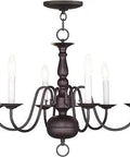 Williamsburgh 6 Light Chandelier In Bronze Finish Traditional Steel Fixture With Classic Scroll Detailing hanging view