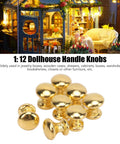 Miniature Round Head Pull Handles Set for Dollhouse Cabinets and Drawers in gold tone