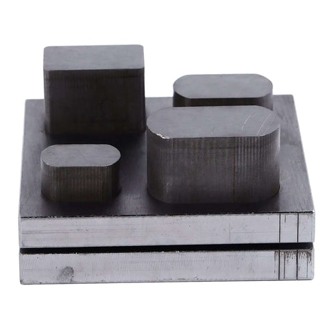 Pro Grade Disc Cutter Kit With 4 Hole Punch Die Disc Set Alloy Steel Metal Puncher Tool display of dies on metal block