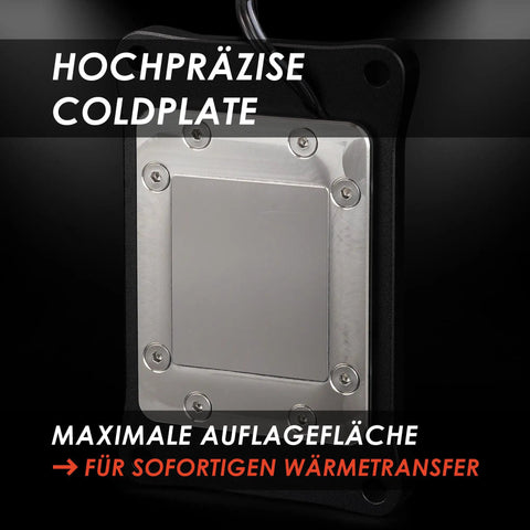 Straight Fire Performance AMD AM5 And AM4 CPU Waterblock delivering sick RGB glow with a solid nickel plated copper cold plate.