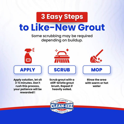 Step-by-step guide for Grout And Tile Cleaner With Handheld Brush, 32 Oz Heavy Duty Stain Remover For Ceramic And Porcelain Surfaces.