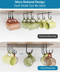 Under Cabinet Mug Hooks Set, 3 Pack With 9 Hooks, Easy Cup Hanger For Displaying Coffee Mugs, Rust-Resistant Steel