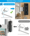 Anti Theft Doorbell Mount For Eufy Video Doorbell C210 No Drill Rust Proof Keeps Doorbell Sensor Clear Inward Swing Ready