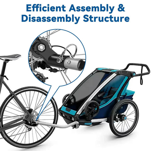 Heavy Duty Bike Trailer Hitch Coupler For Most Bikes And Dog Or Kid Trailers Removable Attachment Connector shown on bike