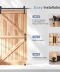 8 Ft Sliding Barn Door Hardware Kit With Straight Pulley Track For A Smooth Glide Like Butter And Quiet Operation, wood door installation