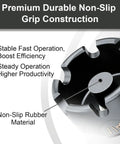 Pro Grade Threaded Rod Nut Runner With Hex Shank Slot Wing Nut Driver Drill Attachment showing premium non-slip grip construction.