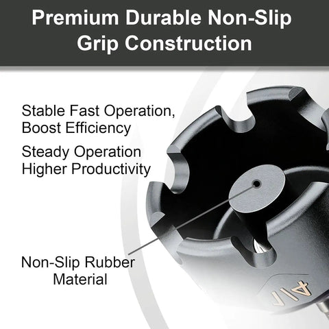 Pro Grade Threaded Rod Nut Runner With Hex Shank Slot Wing Nut Driver Drill Attachment showing premium non-slip grip construction.