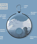 On The Go Travel Case For Collapsible Bottles Bowls And Cups With Carabiner Clip showing carry clip and design features