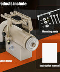 Beast 750W Sewing Machine Servo Motor For Industrial Use with mounting parts and instruction manual, 3450RPM, AC110V