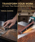 Garage Rat Approved Angle Grinder Belt Sander Adapter Heavy Steel Conversion Kit in use transforming manual sanding to powered sanding.