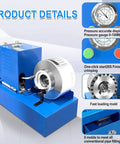 Tough As Nails Electric Hydraulic Hose Crimper With Eight Interchangeable Jaws And Automatic Shut Off Switch Portable 95 Ton Crimping Machine For R1 R2 Lines Fuel Tubes details with pressure gauge and fast loading mold.