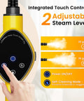 Integrated touch controls of the 1200W Handheld Steam Cleaner Heats Up In Just 10 Seconds for adjustable steam levels.