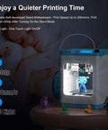 Fully Assembled 3D Printer For Kids And Beginners With No Fuss Auto Bed Leveling, WiFi And App Control, LED light feature
