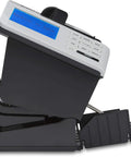 Side view of New 2024 Mixed Denomination Money Counter And Counterfeit Detector For Eight Currencies Reads Any Orientation Totals Value