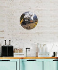 Dope Circular Metal Wall Art Featuring A Vintage Locomotive Train For Living Room And Office Decor Large Round Sign
