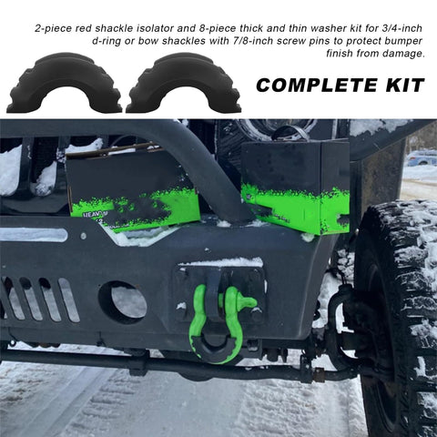 Built Tough Rubber Shackle Isolators And Washers Kit For Three Quarter Inch Shackles Soft Shackle Isolators with bumper mount