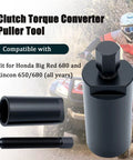 Clutch Torque Converter Puller Tool 07933-HA8000 for Honda Big Red 680 and Rincon 650/680, shown with parts on ATV background