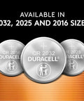 Reliable CR2025 Lithium Button Cells 3 Volt Coin Batteries 4 Pack displayed with CR2032 and CR2016 sizes.