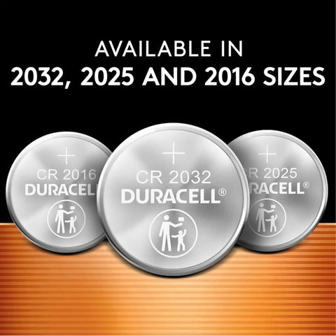 Reliable CR2025 Lithium Button Cells 3 Volt Coin Batteries 4 Pack displayed with CR2032 and CR2016 sizes.