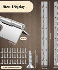12 Inch Stainless Steel Piano Hinge 3 Pack with Screws, Size Display, Continuous Hinges, Heavy Duty for Cabinets, Boats, Doors