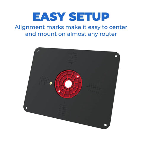 Top Shelf Phenolic Router Table Insert Plate Designed For Porter Cable And Bosch Routers With Precision Level Lock Rings for easy setup and alignment.